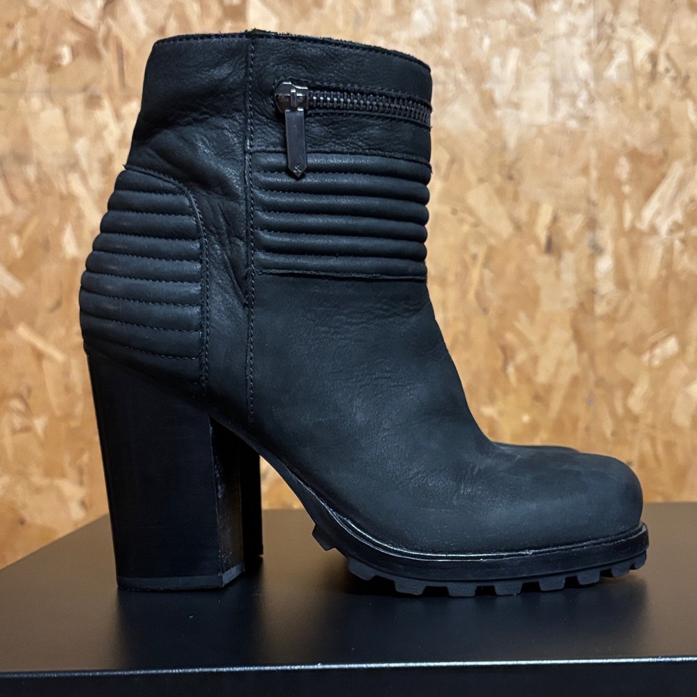 Sam Edelman Black Moto Heeled Ankle Boots